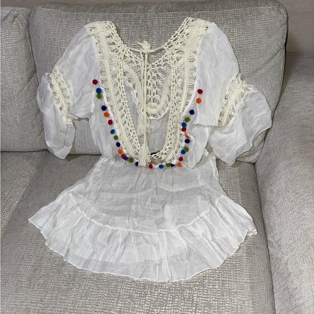 Woven Beach Dress for Women Size S